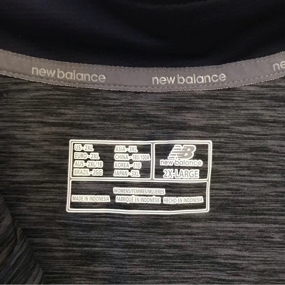 New Balance Athletic Pullover Quarter Zip NEW Womens Plus Size 2XL XXL Grey Navy - Picture 4 of 10